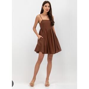 vici brown cami romper with pockets - size small